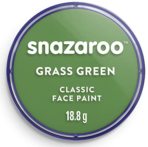 Snazaroo - Pittura Per Viso e Corpo, Trucchi da Viso per Travestimenti, per Bambini e Adulti, 18ML, Colore Verde Prato