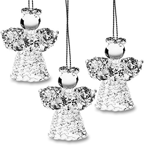 SIKORA BS406 Engel Christbaumschmuck Glas Figur Weihnachtsbaum Anhänger 3er Set