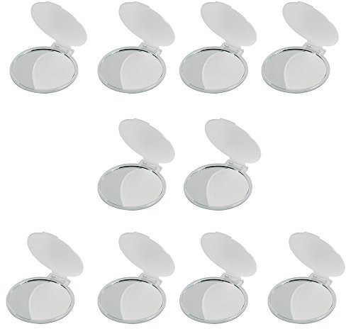 eBuyGB Compact Vanity Handbag Mirrors Folding Cosmetic Mirror Toiletry Bag, Transparent, 10 Count (Pack of 1)