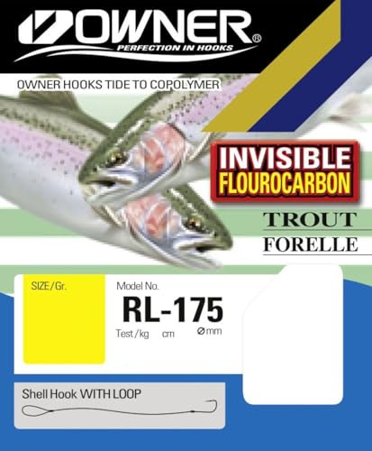 Owner Forellen Haken Fluorocarbon 150cm blau - 6 Forellenhaken, Gr./Durchmesser/Tragkraft:Gr. 10/4.7kg /0.22mm