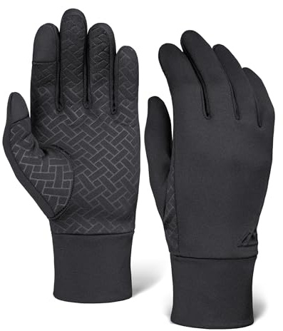 Tough Outdoors Guanti da corsa touch screen – Inserti neri per guanti invernali per scrivere SMS, ciclismo, guida per uomini e donne – Guanti sportivi termici sottili, leggeri e caldi