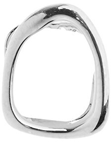 .iced-out. Griglia cava a dente singolo, taglia unica, colore argento, Ottone