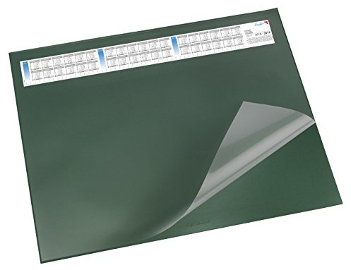 Läufer 44531 Durella DS Schreibtischunterlage mit transparenter Auflage und Kalender, rutschfeste Schreibunterlage, 40 x 53cm, grün