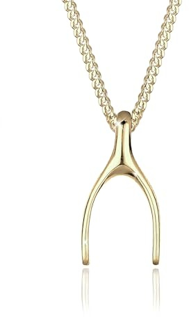 Elli PREMIUM Collier Femme Porte Bonheur Baguette de Sourcier en Or Jaune 375