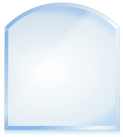 BIJON Funkenschutz-Platte mit Facettenschliff | Glasplatte Kaminofen | Kaminschutz mit ESG Sicherheitsglas | Kamin Zubehör | Kamin Glasplatte | Segmentbogen 100 x 100 cm | 6mm