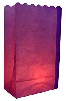 Quasimoon PaperLanternStore.com Purple Paper Luminaries/Luminary Lantern Bags Path Lighting (10 Pack)