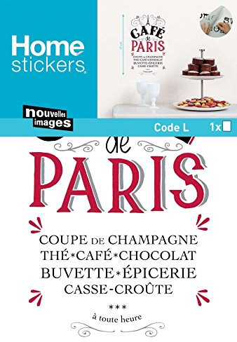 DRAEGER PARIS 1886 Transfer-Sticker Café de Paris, mehrfarbig – dekorativer Aufkleber aus Papier für Wände, Türen, Möbel – geeignet auf glatten Oberflächen: Lackierung, Metall, Glas – hergestellt in