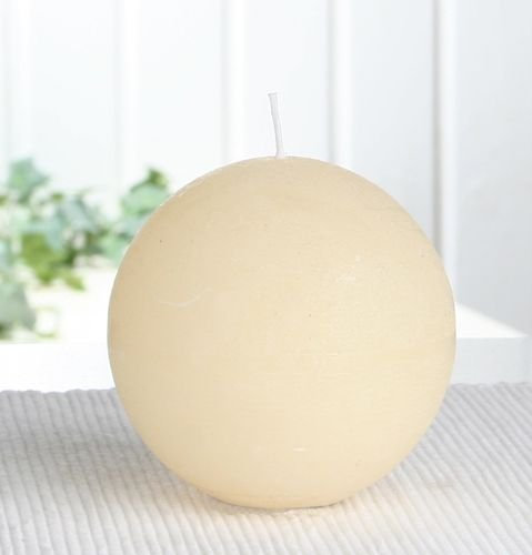 Rustik-Kugelkerze, 8 cm Ø, Creme