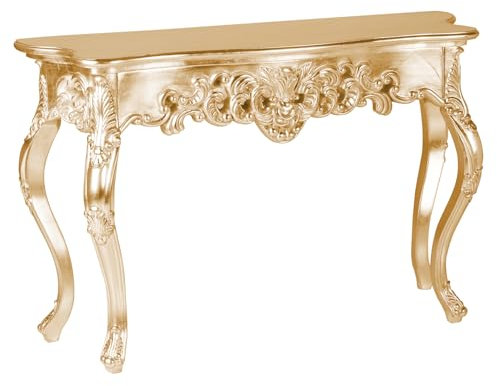 invicta INTERIOR riess-Ambiente Elegante Konsole Venice 110cm Gold Barock Design Anrichte handgearbeitet Handmade Beistelltisch Flurtisch Ablage schmaler Sofatisch Tisch