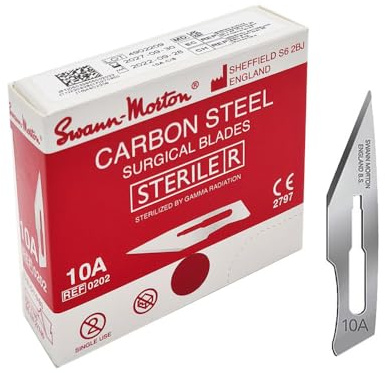Swann-Morton ST10a-Confezione da 100 lamelle sterili N ° 10