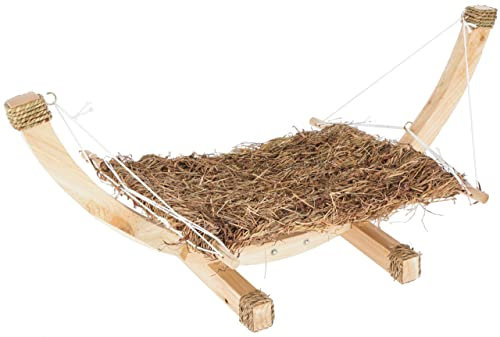 Kerbl 82796 Hängematte Siesta aus Gras mit Holzgestell, 73 x 36 x 34 cm