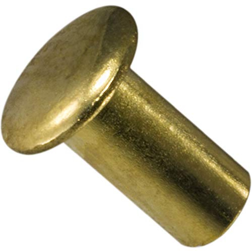 Hard-to-Find Fastener 014973224967 Tubular Rivets, 1/8 x 1/4, Piece-72, Gold