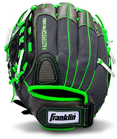 Franklin sport flickor softballhandske – dam väderkvarn fastpitch + slowpitch softbollhandske – grön vante – vänsterhänt kasta vuxen + ungdom – 30 cm