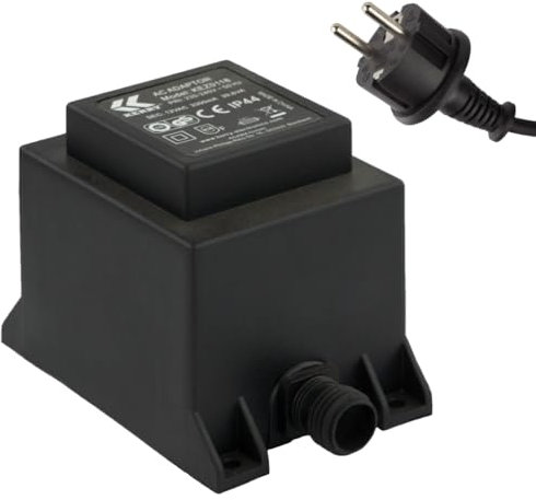 Netzteil 39,6 Watt IP44, LED-Trafo, Transformator 230V auf 12V, Netzkabel 2-Pin-Stecker, Netzstecker 2 Polig, 12V Adapter, Netzteil-Adapter, Netzgerät, Netzadapter