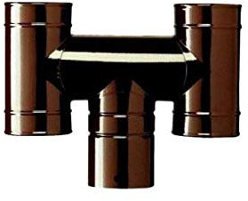 COMIGNOLO TERMINALE FUMAIOLO AD H PER STUFE A LEGNA SMALTATO MARRONE DIAM. CM.10