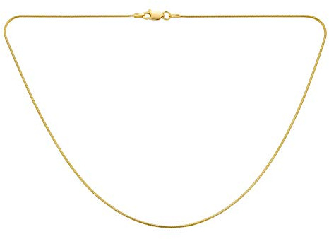 Bling Jewelry Collier Chaîne Serpent Magique À 8 Côtés En Argent Sterling Plaqué Or 1,5MM Flexible Pour Femmes Et Hommes 16 Pouces