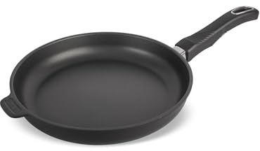Original Gundel GUSS-BRATPFANNE flach, Ø 26 cm, Höhe 4,5 cm, BIOTAN-Oberfläche, PFOA-frei, Akku-Therm Boden - Pfanne mit abnehmbaren Griff
