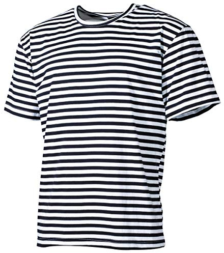 MFH Russisches Marine T-Shirt halbarm (Blau-Weiß) (L)