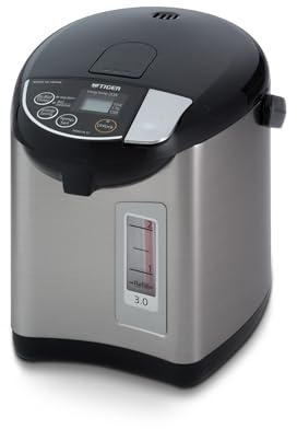 Tiger PDU-A30U-K Electric Hot Water Boiler and Warmer, Stainless Black, 3-Liter