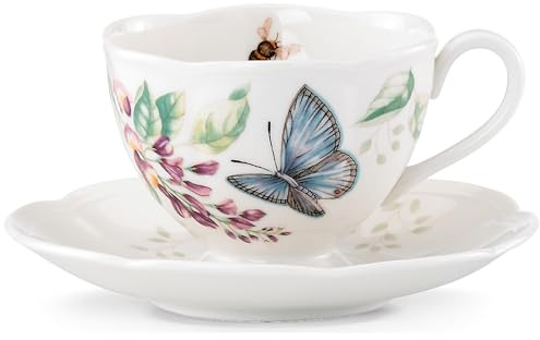 Lenox Butterfly Meadow Blue Butterfly Cup and Saucer Set