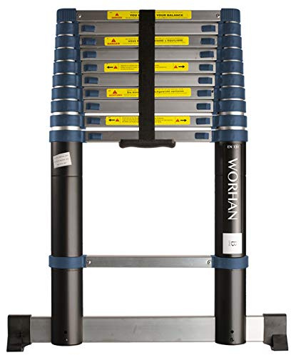 WORHAN Teleskopische 3.2m TELESKOPLEITER ALULEITER ANLEGELEITER ALULEITER ALU TELESKOP Leiter MULTIFUNKTIONS Leiter 320cm 1K3.2B