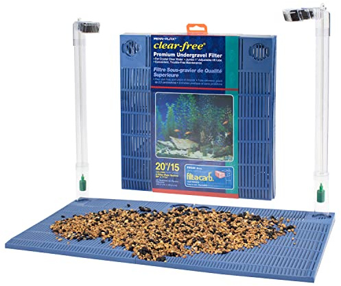 Penn-Plax Undergravel - Filtro per Acquario, per Serbatoi Alti 15-20 galloni, Due Piastre da 28,4 x 28,6 cm, Sistema sotto Ghiaia per Acqua Pulita e Pulita, Sicuro per Serbatoi d'Acqua Dolce e salata