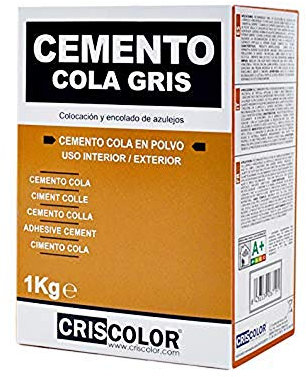 CRISCOLOR Ecobrico Cemento Cola Gris, ENVASE 1kg.