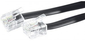 Dexlan Cordon téléphonique RJ11 noir 30 m
