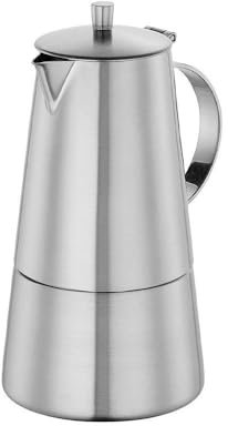 Cilio Espressokocher MODENA , Edelstahl , Für alle Herdarten geeignet , Ø 9,5 cm , Spülmaschinengeeignet , Mokka Kanne , Espressokocher 6 Tassen , Camping Kaffeekocher