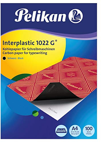 Pelikan 404400 Lot de 100 feuilles de papier carbone interplastic 1022G A4 (Noir)
