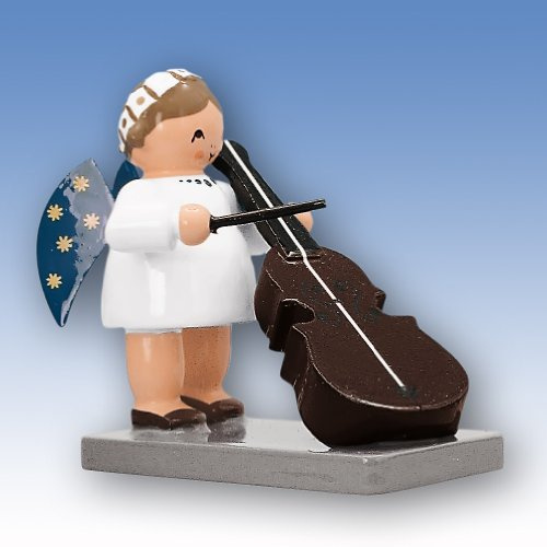 KWO Olbernhau 75621 Engel mit Baßgeige, 5 cm
