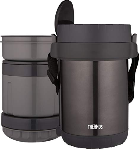 Thermos 101855 JBG Porte-Aliments avec 3 Compartiments Inox Gris - 1.8 L