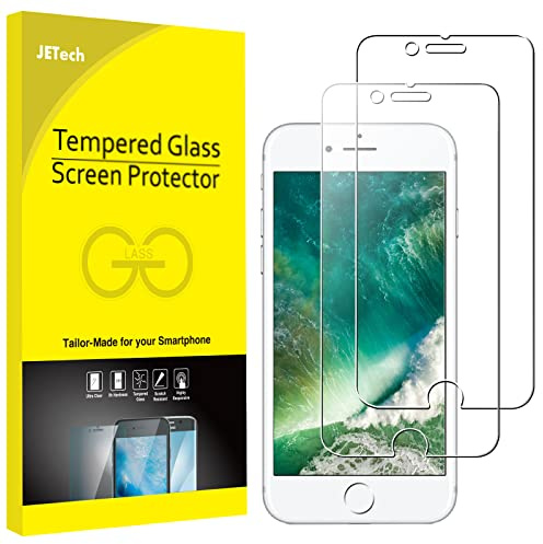JETech Schutzfolie für iPhone 8/7, 2 Stück | HD Klar, Kratzfestes Gehärtetes Glas Displayschutzfolie, Einfache Installation
