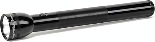 MagLite 4-Cell D Incandescent Flashlight – Water-Resistant, Adjustable Beam, High-Intensity Xenon Bulb – Black