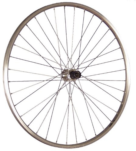 28 Zoll Hinterrad Yak19 Hohlkammerfelge Shimano Cues FH-QC300 Nabe Disc/V-Brake Silber