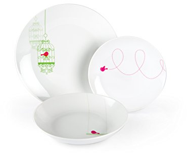 Excelsa Liberté Service de Table Blanc en Porcelaine de 18 pièces