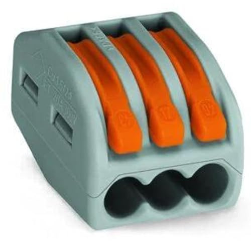 WAGO 222–413 3 Leiter-Terminalblock mit Hebel, 4 mm maximale, 5 pack, 5
