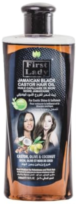 First Lady Herbal Jamaican Black Castor Hair Oil 300ml with Castor, Coconut, Olive & Rosemary Oils | Nourishing Hair & Scalp Oil | Vitamin E | No Parabens | Suitable for All Hair Types