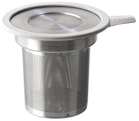 FORLIFE Brew-in-Mug Extra-Fine Tea Infuser with Lid, White