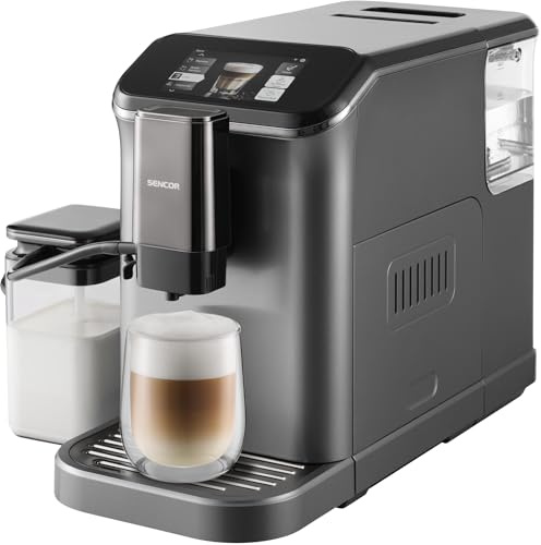 SENCOR Cafetera Espresso Automática con Wi-Fi, Pantalla TFT, 20 Bar, 1,5 L, Molinillo 15 Niveles, Tanque de Leche 750 ml