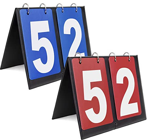 GOGO 2 Stück Sport Anzeigetafeln Portable Table Top Scoreboard Flip Zähltafel für Tischtennis Basketball Badminton 00-99