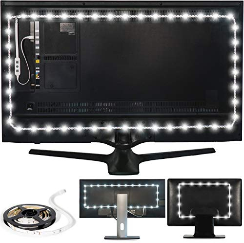 Luminoodle Bias éclairage pour HDTV - petit - USB Rétroéclairage LED Normal Bande blanche pour téléviseur à écran plat LCD, moniteurs de bureau