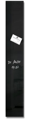 SIGEL GL100 kleine Premium Glas-Magnettafel 12 x 78 cm schwarz hochglänzend, SGS geprüft, einfache Montage, incl. 2 Magnete, Magnetleiste, für Büro & Küche, Artverum