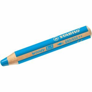 STABILO woody 3 in1 1pièce (graphit Bleistifte Graphit Bleistift – Blau (S), cyan)