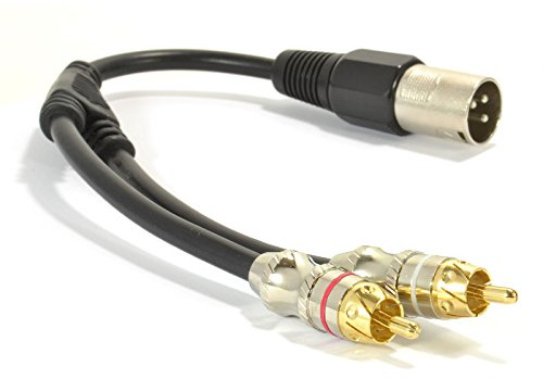 kenable XLR Adapter Stecker Zum 2 x Cinch Chinch Stecker Adapter Kabel Anschlusskabel 25 cm