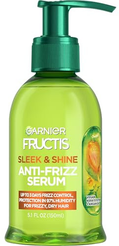 Garnier Fructis Sleek & Shine Anti-Frizz Serum, Frizzy, Dry, Unmanageable Hair, 5.1 fl. oz.