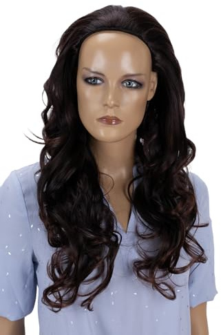 CAISHA Halbperücke Voluminös Langhaar Cosplay Fashion Wig Gewellt Dunkelbraun PH103