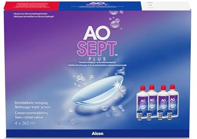 Aosept Plus Kontaktlinsen-Pflegemittel, Systempack, 4 x 360 ml