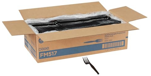 Dixie 6.31 Medium-Weight Polystyrene Plastic Fork by GP PRO (Georgia-Pacific), Black, FM517, (Case of 1,000)