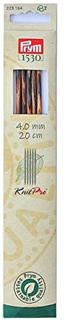 Prym 223164 Strumpfstricknadeln NATURAL 20 cm 4,00 mm, Mehrfarbig (Holztöne)